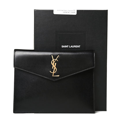 Saint Laurent Smooth Shiny Calfskin Monogram Uptown Baby Pouch Black 10 of 10