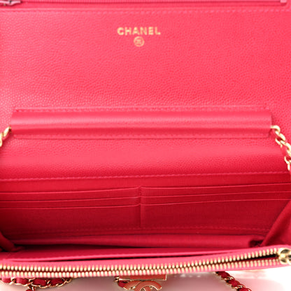 Chanel Caviar Quilted Golden Class Wallet On Chain WOC Fuchsia 4 of 10