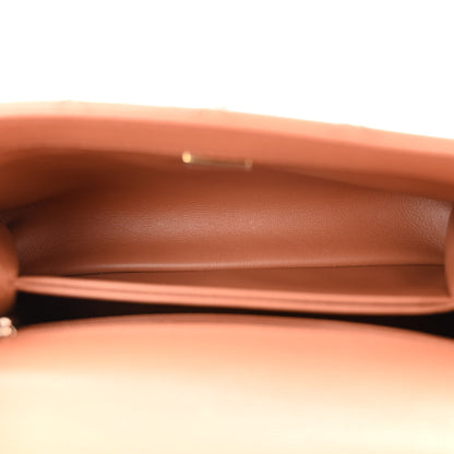 Chanel Caviar Quilted Lizard Embossed Mini Coco Handle Flap Brown 5 of 11