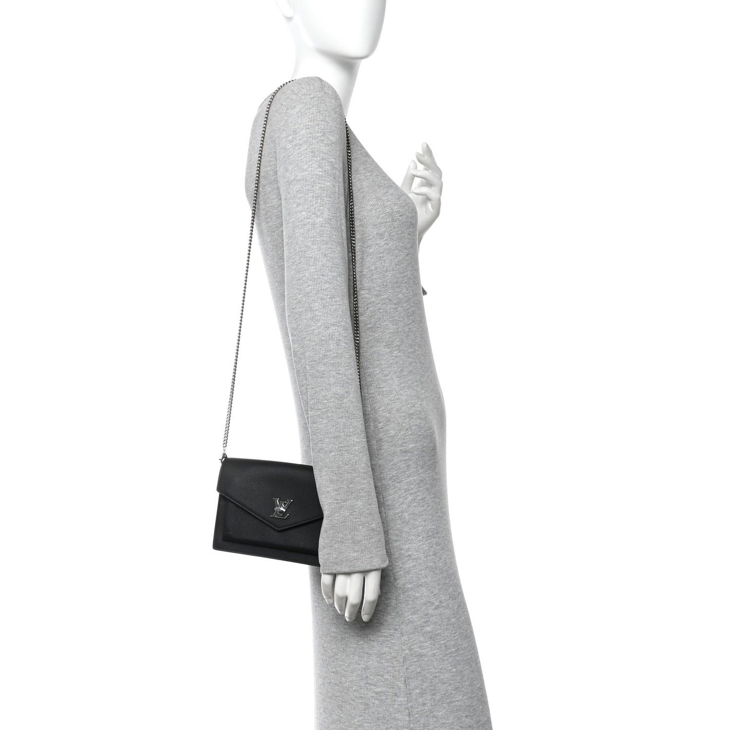 Soft Calfskin My Lockme Chain Pochette Black