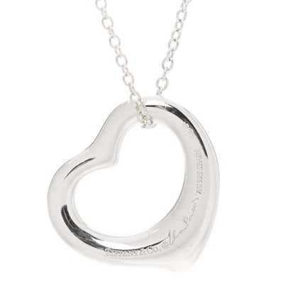 Tiffany Sterling Silver 16mm Elsa Peretti Open Heart Pendant Necklace 4 of 8