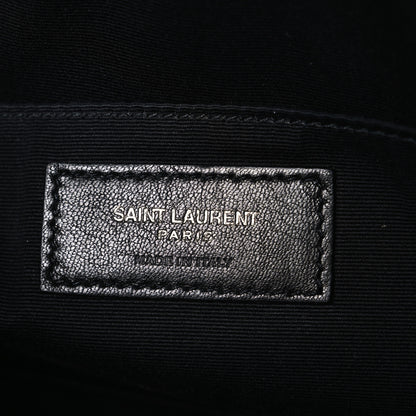 Saint Laurent Calfskin Crocodile Embossed Monogram Lou Camera Bag Black 6 of 10