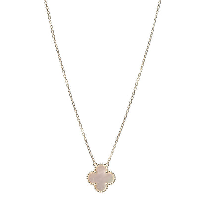 Van Cleef & Arpels 18K Yellow Gold Mother of Pearl Vintage Alhambra Pendant Necklace 1 of 6