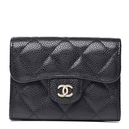 Chanel Caviar Quilted Flap Card Holder Wallet Black 1 of 9