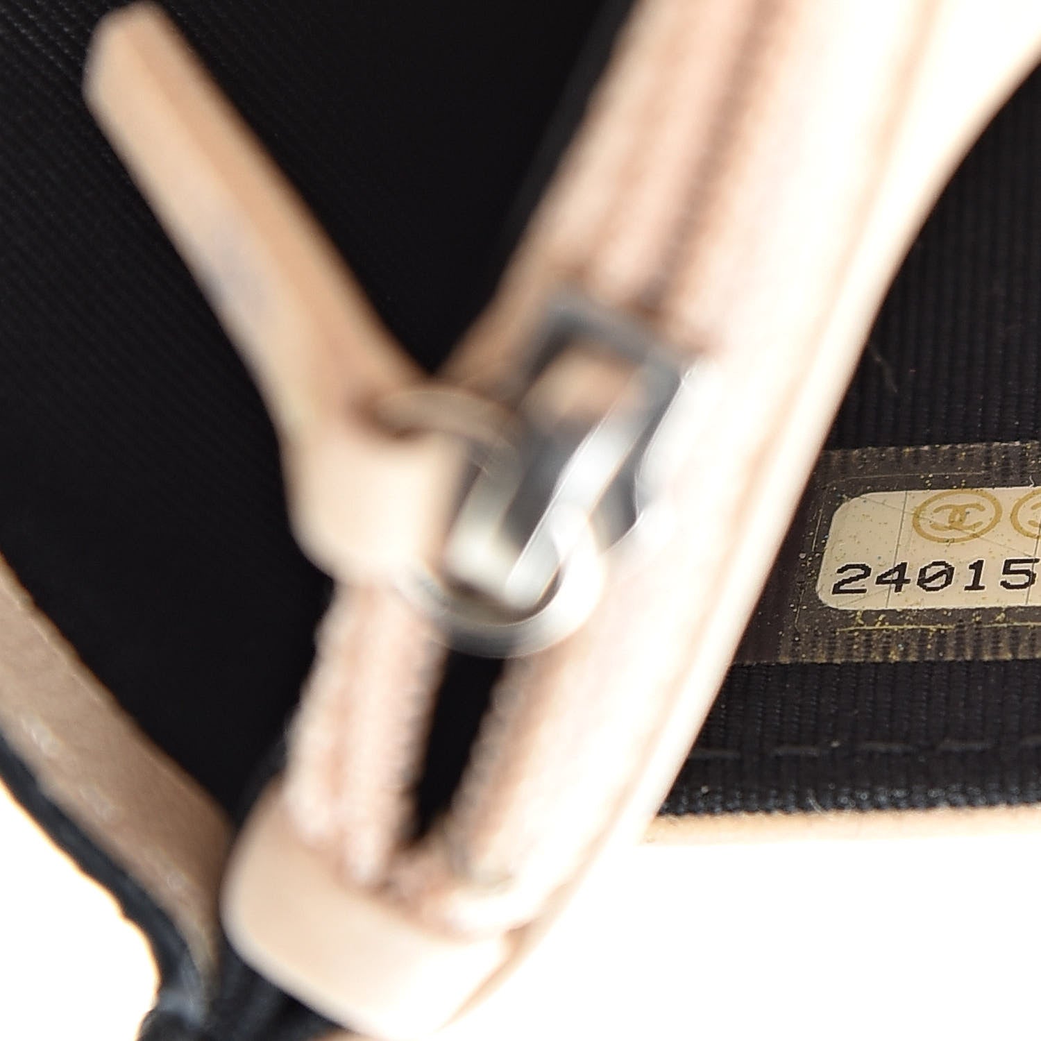 Chanel Metallic Lambskin Chevron Wallet On Chain WOC Black Beige 8 of 15