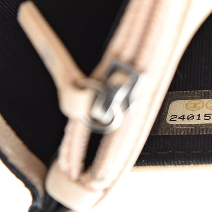Chanel Metallic Lambskin Chevron Wallet On Chain WOC Black Beige 8 of 15