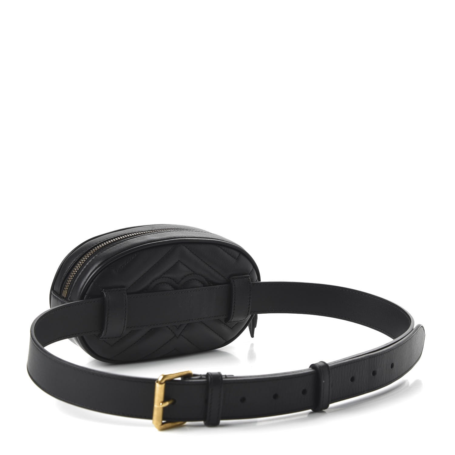 Gucci Calfskin Matelasse GG Marmont Belt Bag 95 38 Black 3 of 11