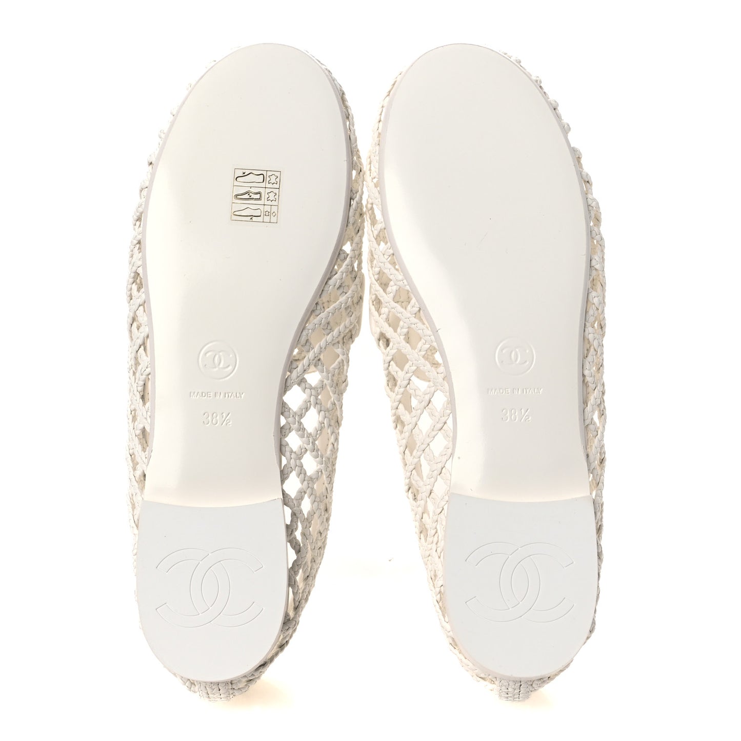 Braided Lambskin Mule Sandals 38.5 White
