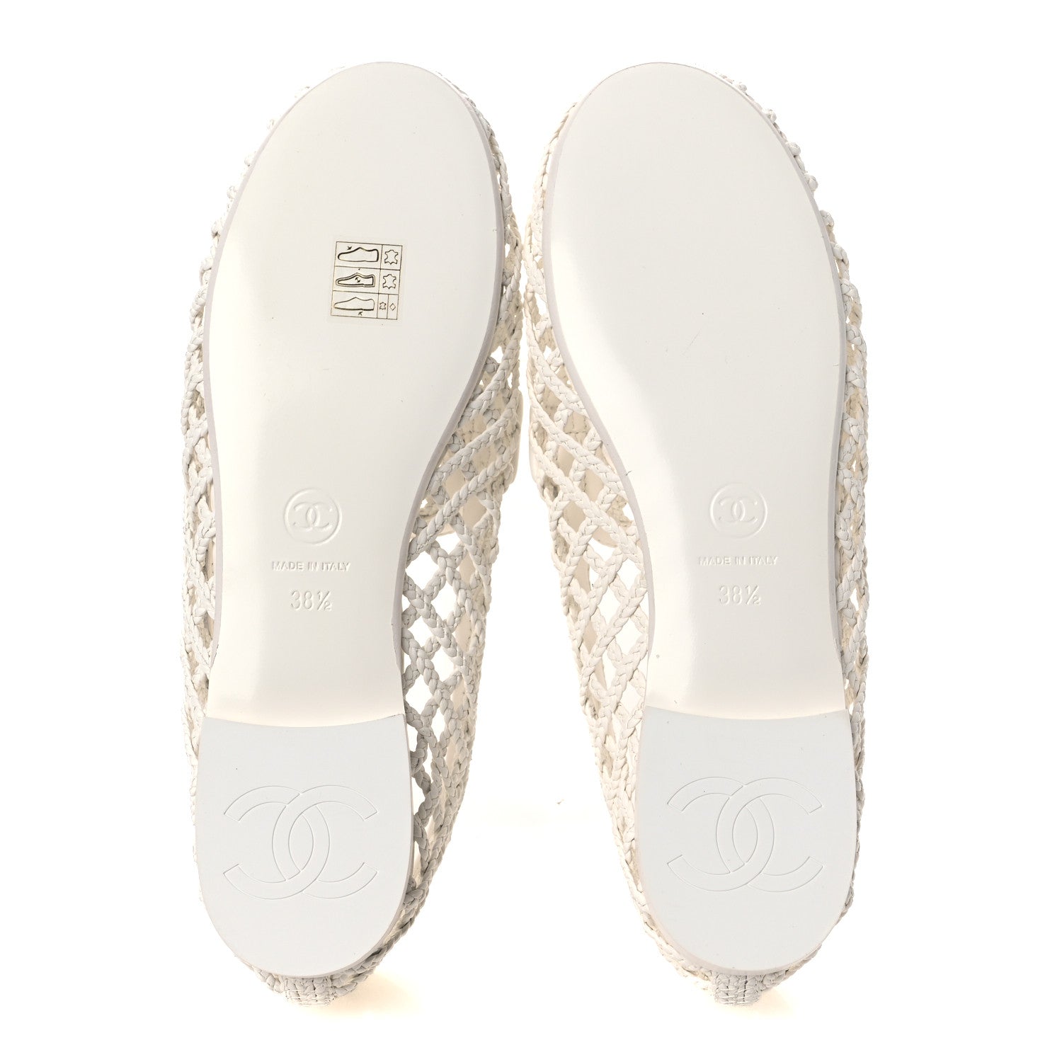 Chanel Braided Lambskin Mule Sandals 38.5 White 7 of 10