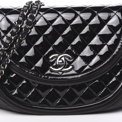 Chanel Lambskin Patent Classic Twist Crescent Flap Bag Black 9 of 9