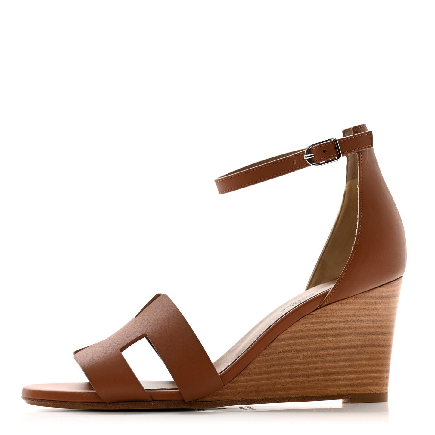 Calfskin Legend Wedge Sandals 37 Gold