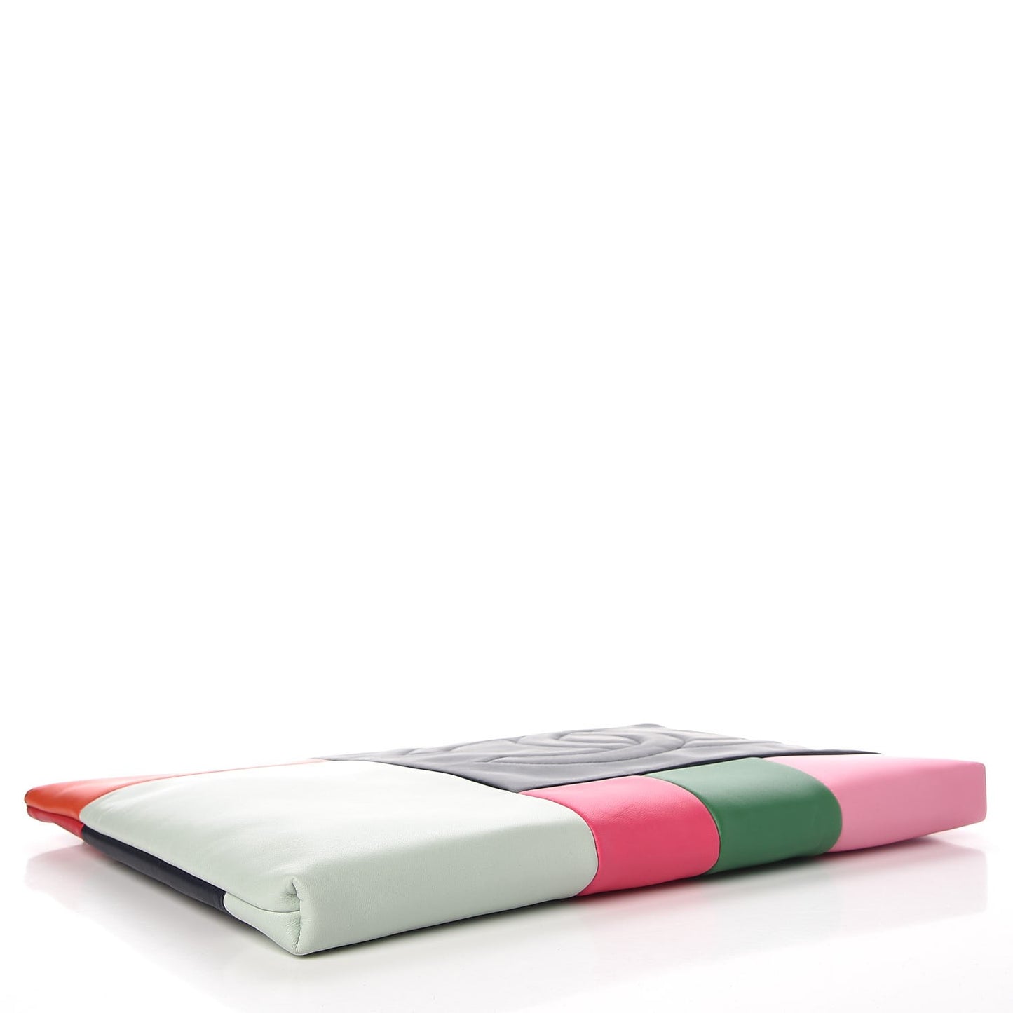 Lambskin Colorblock Cosmetic Case Multicolor