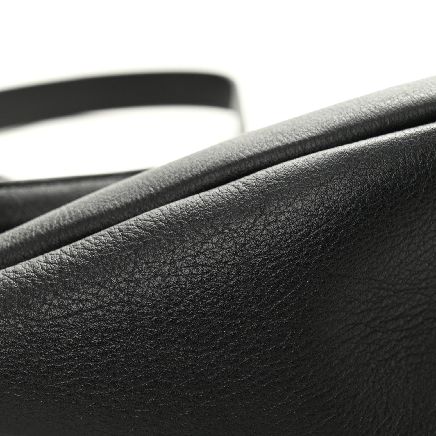 The Row Grained Calfskin Small Slouchy Banana Bag Black 9 of 10