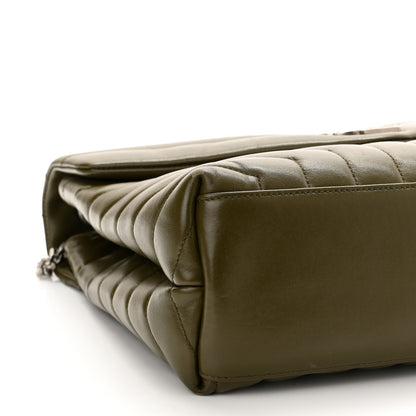 Saint Laurent Calfskin Y Quilted Monogram Medium Loulou Chain Satchel Military Olive 10 of 14