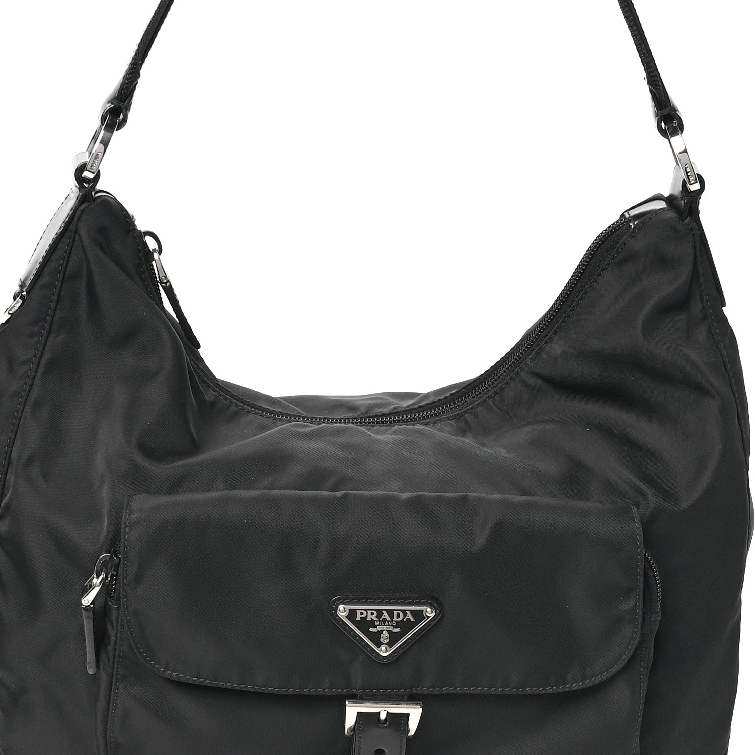 Prada Tessuto Nylon Hobo Black 8 of 10
