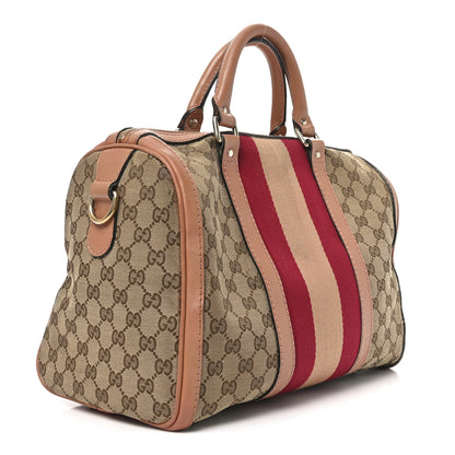 Gucci Monogram Vintage Web Medium Boston Pink 3 of 11