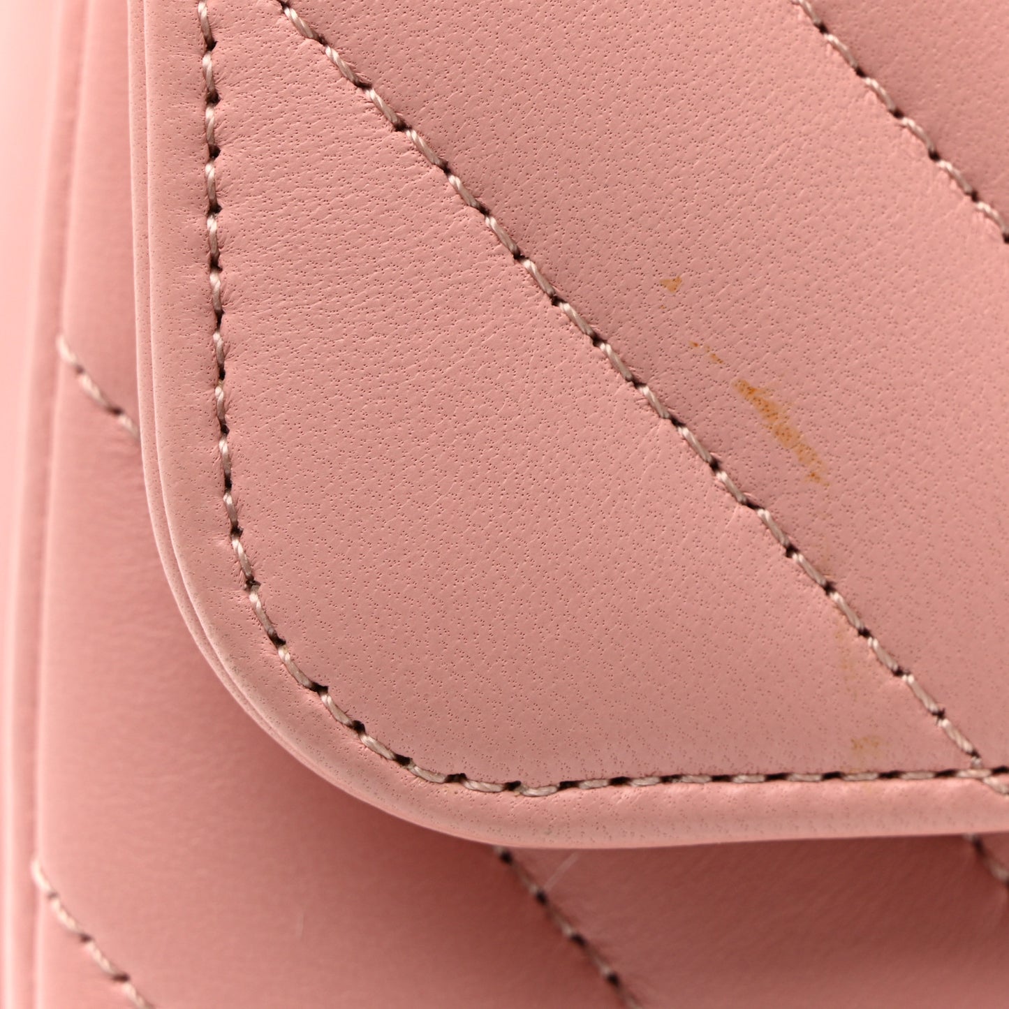 Lambskin Chevron Quilted Small Trendy CC Dual Handle Flap Bag Light Pink