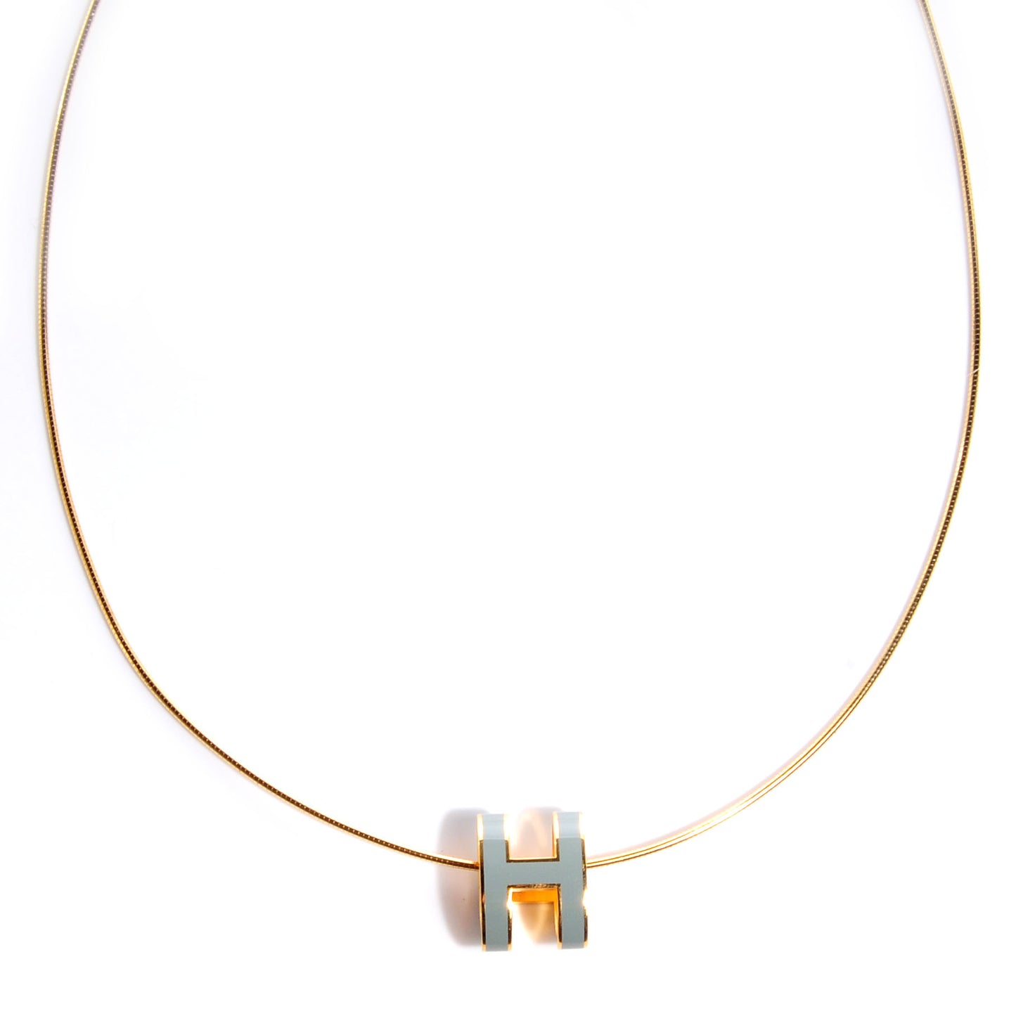 Gold Plated Pop H Necklace Bleu Lin