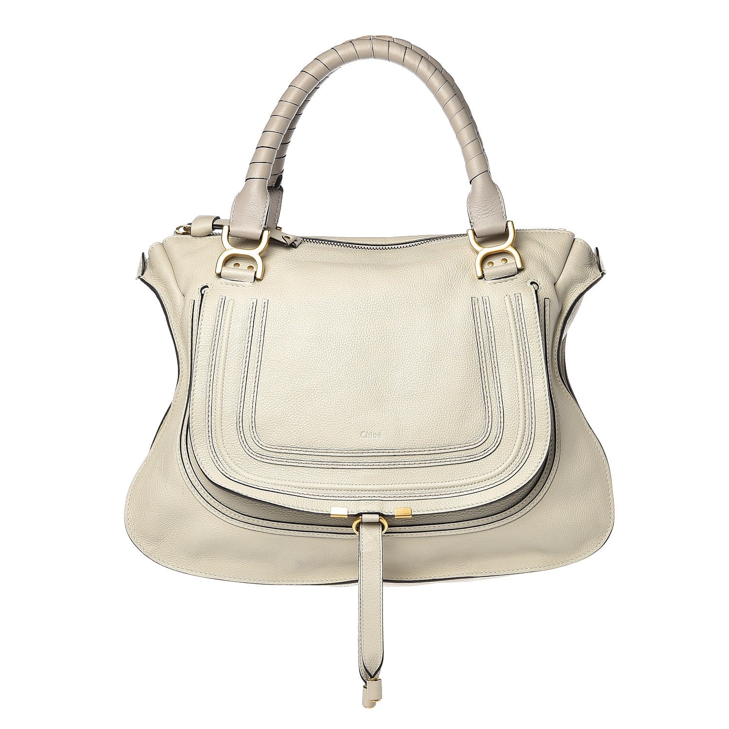 Chloe Calfskin Large Marcie Satchel Dove 2 of 27
