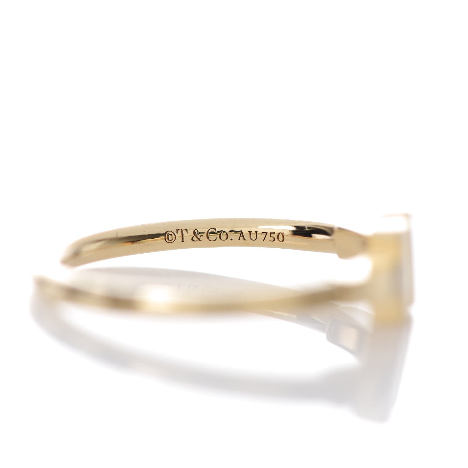 Tiffany 18K Yellow Gold T Wire Ring 56 7.5 4 of 5