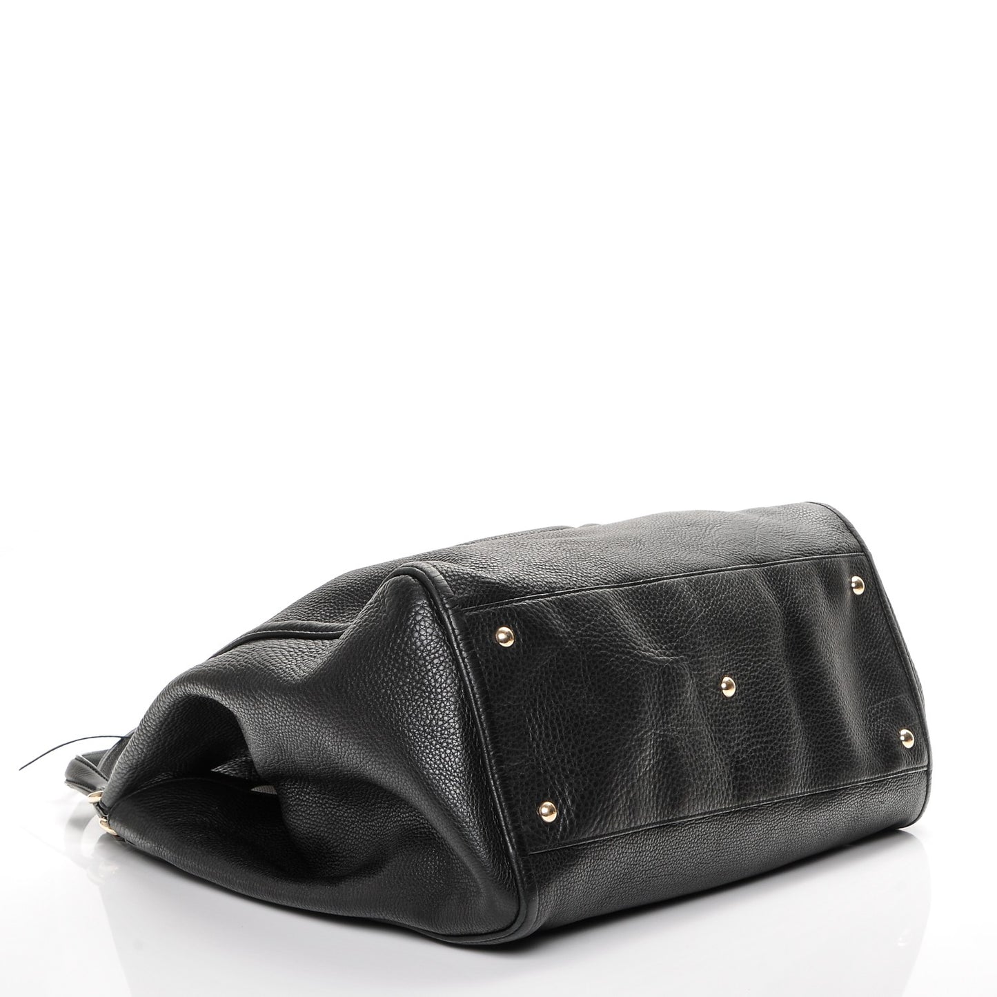 Pebbled Calfskin Large Soho Shoulder Bag Black