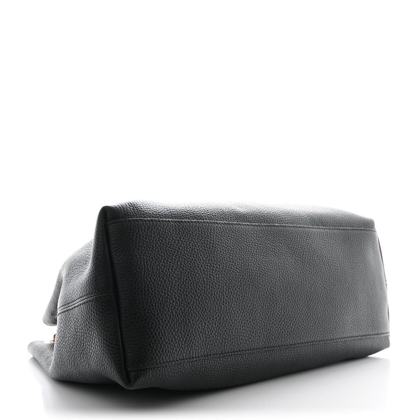 Pebbled Calfskin Medium Soho Chain Shoulder Bag Black