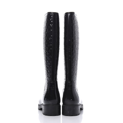 Louis Vuitton Rubber Embossed Monogram Splash Rain Boots 38 Black 5 of 7