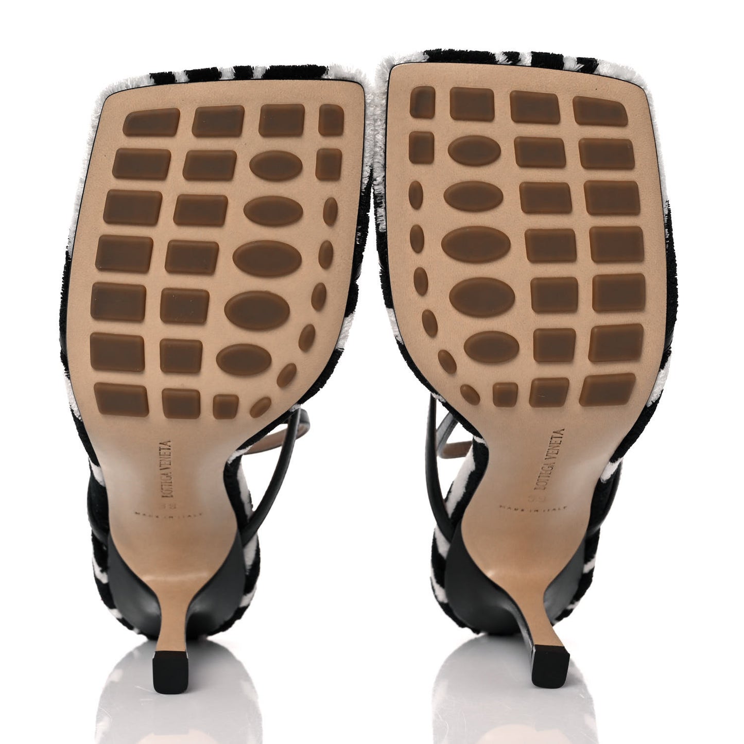 Microfiber Stretch Multi Strap 90mm Sandals 39 White Zebra