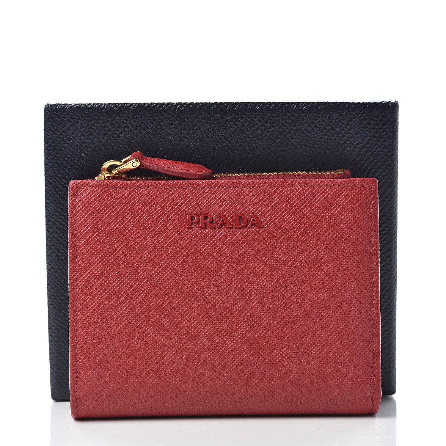 Prada Saffiano Colour Compact Wallet Fuoco Petalo 7 of 7