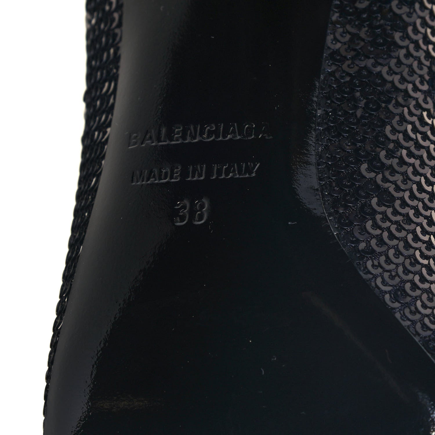 Balenciaga Metallic Sequin Spandex 110mm Knife Thigh High Boots 38 Black 6 of 7