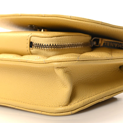 Chanel Caviar Quilted Business Affinity Clutch With Chain Flap Yellow 11 of 12