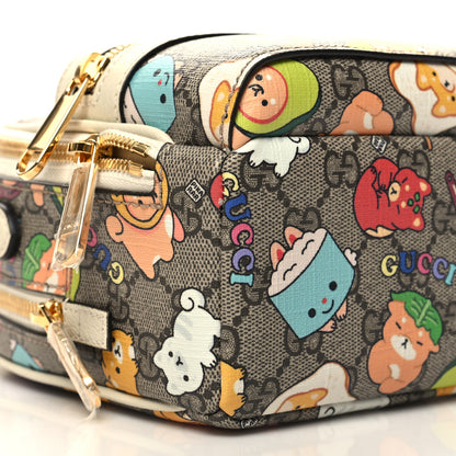 Gucci X PIKARAR GG Supreme Monogram Textured Dollar Calfskin Animal Print Retro Interlocking G Multi-Function Bag Beige Ebony Multicolor Mystic White 10 of 12