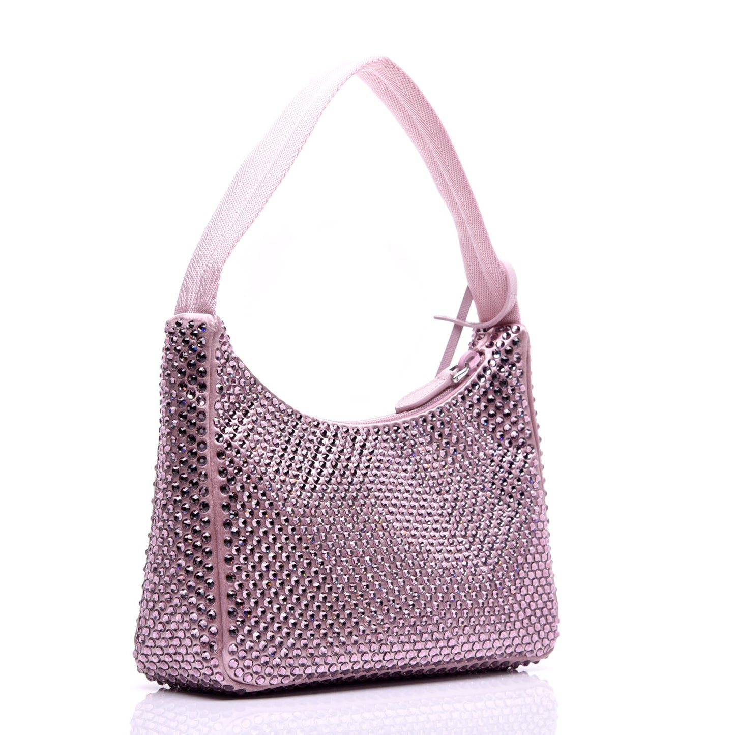 Satin Crystal Mini Re-Edition 2000 Bag Alabastro