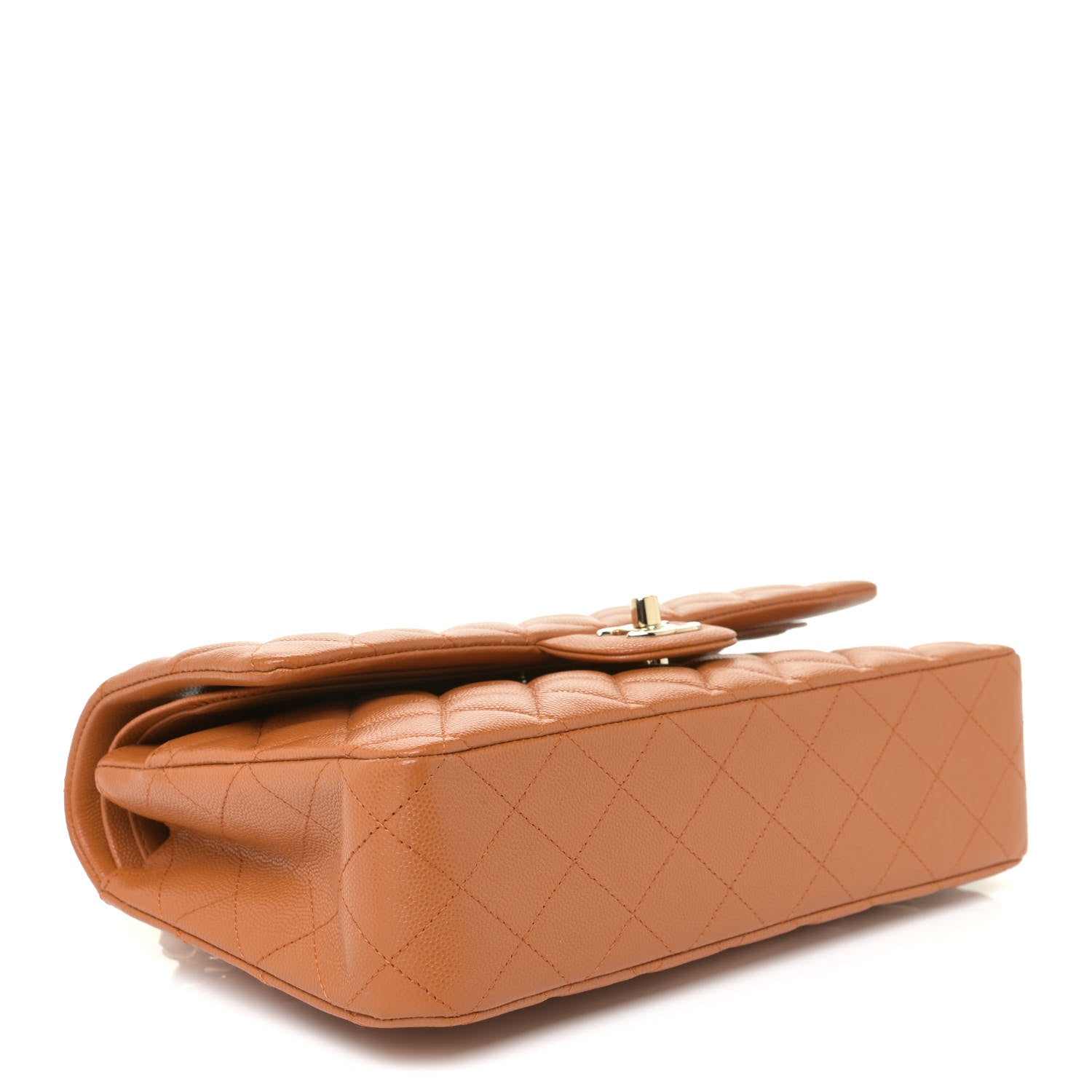 Chanel Caviar Quilted Medium Double Flap Light Brown 4 of 12