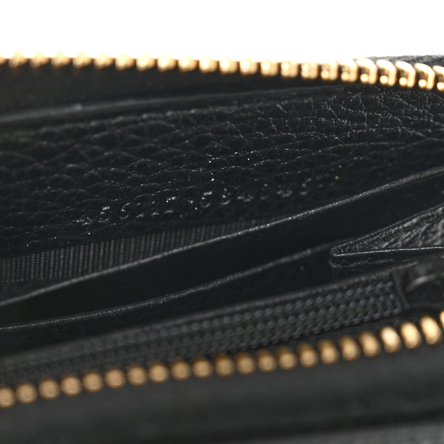 Dollar Calfskin GG Marmont Zip Around Wallet Black