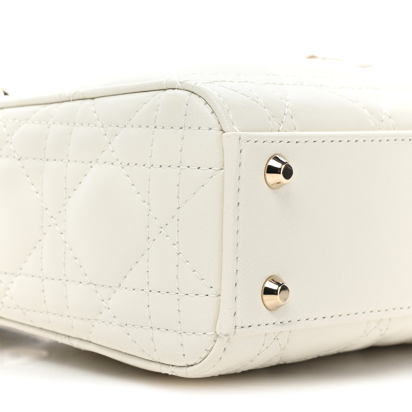 Lambskin Cannage Mini Lady Dior White