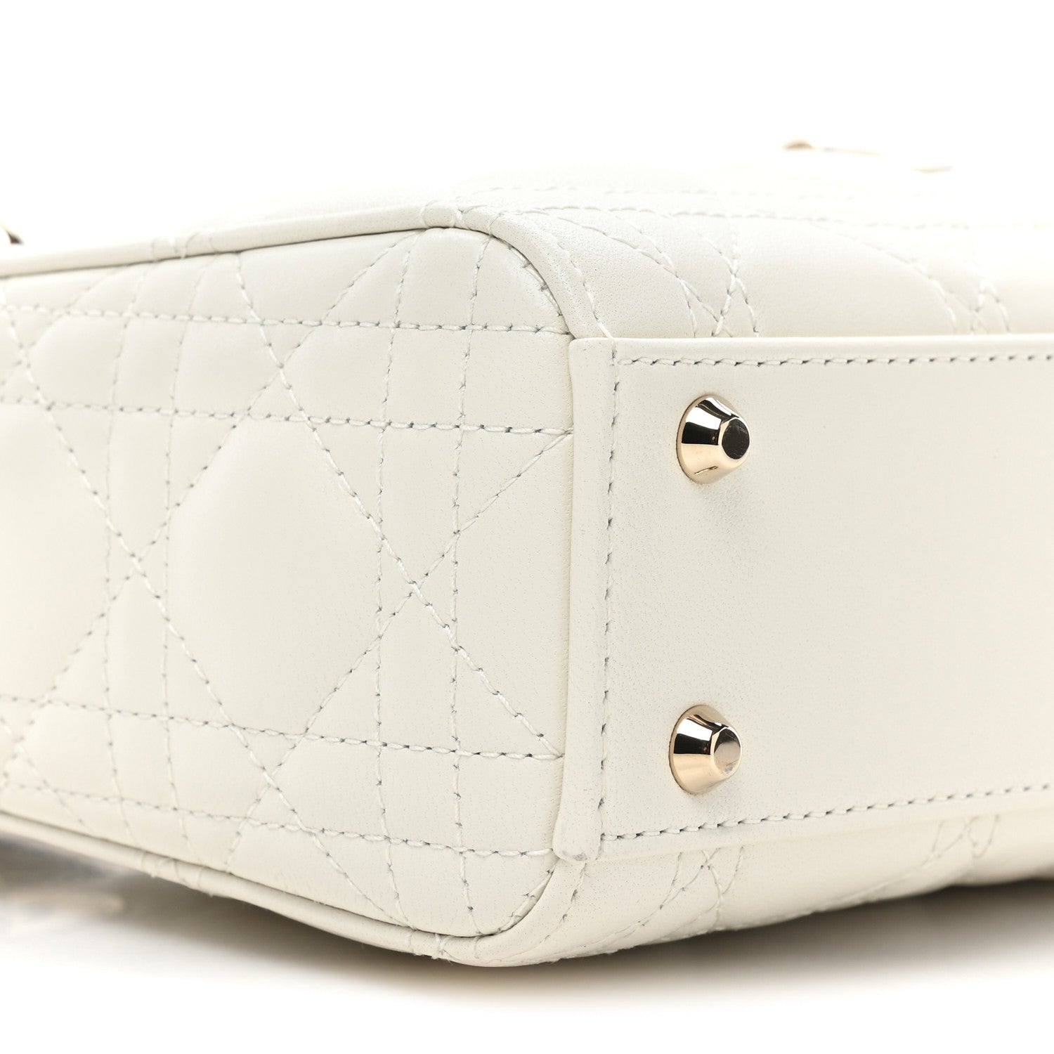 Christian Dior Lambskin Cannage Mini Lady Dior White 8 of 9
