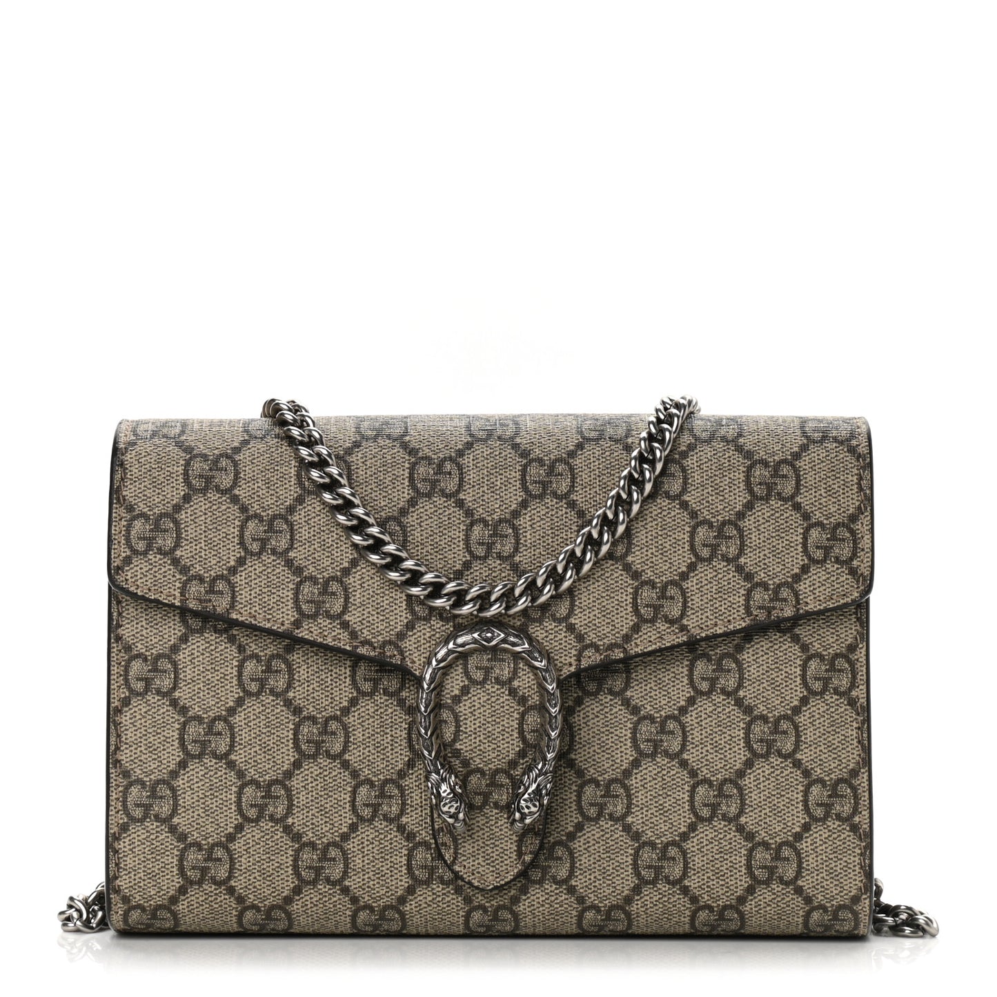GG Supreme Monogram Mini Dionysus Chain Wallet Beige Taupe