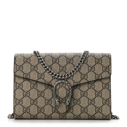 Gucci GG Supreme Monogram Mini Dionysus Chain Wallet Beige Taupe 1 of 9