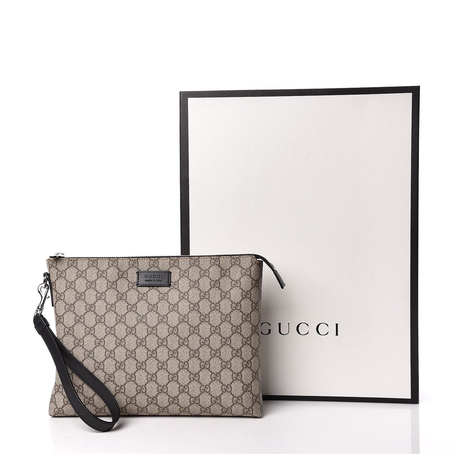 GG Supreme Monogram Mens Wristlet Black