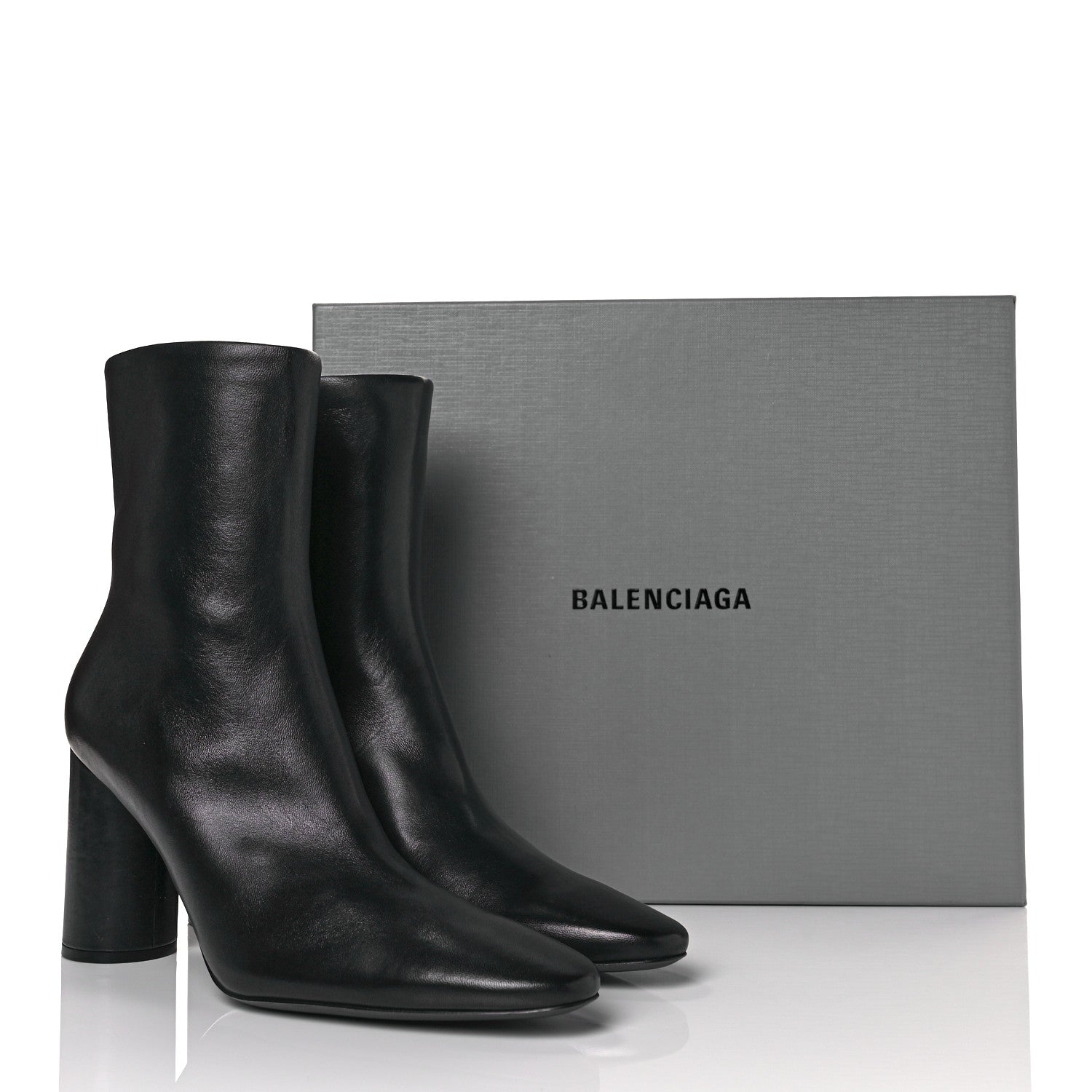 Balenciaga Shiny Sheepskin 20mm Oval Booties 40 Black 8 of 8