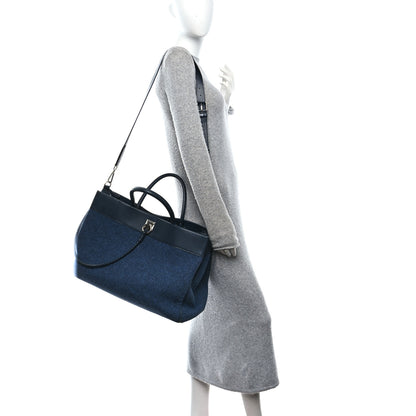 Mulberry Felt Calfskin Oversized Iris Weekend Bag Midnight 3 of 17