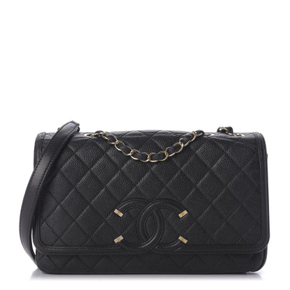 Chanel Caviar Quilted Medium CC Filigree Flap Black 1 of 9