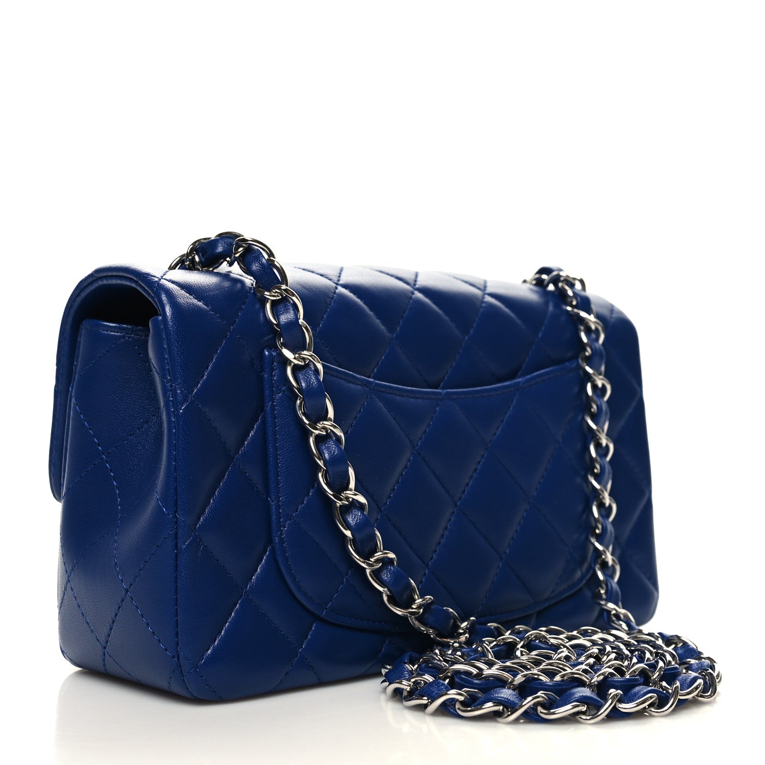 Chanel Lambskin Quilted Mini Rectangular Flap Royal Blue 3 of 11