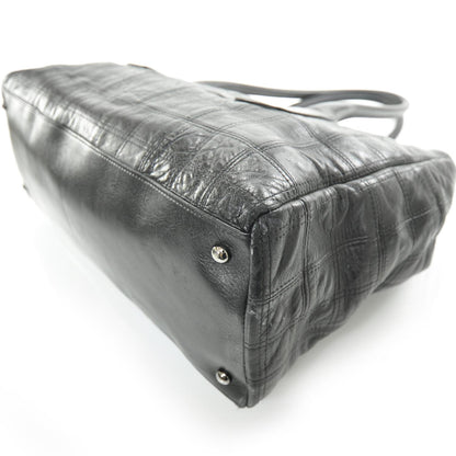 Chanel Leather Square Stitched Lax Shopping Tote Black 6 of 11