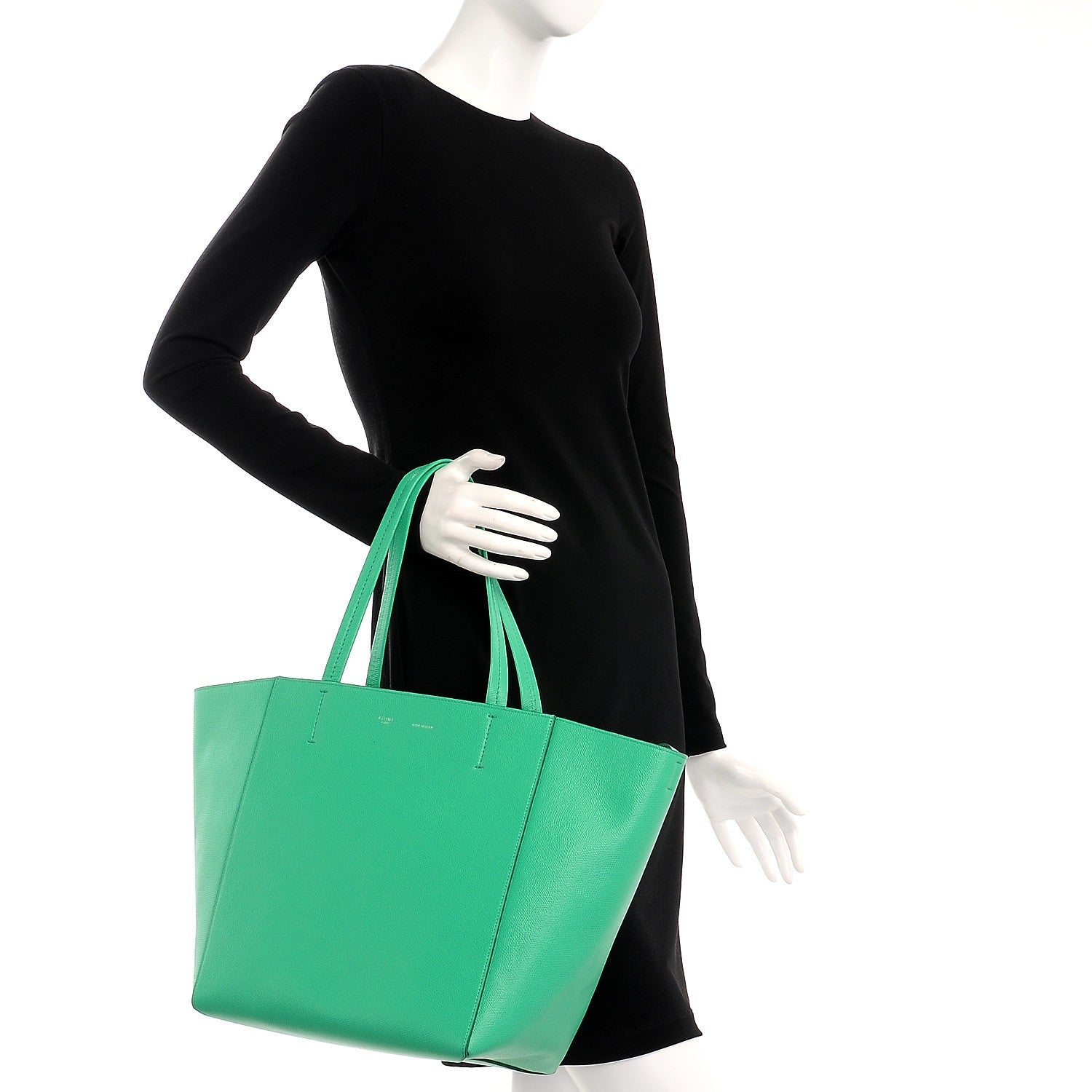 Celine Grained Calfskin Small Horizontal Cabas Phantom Mint 2 of 8