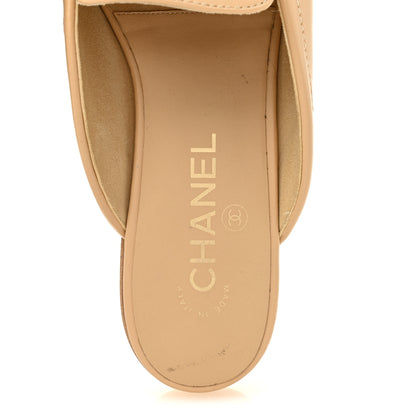 Chanel Lambskin Pearl CC Mules 38 Beige 7 of 10