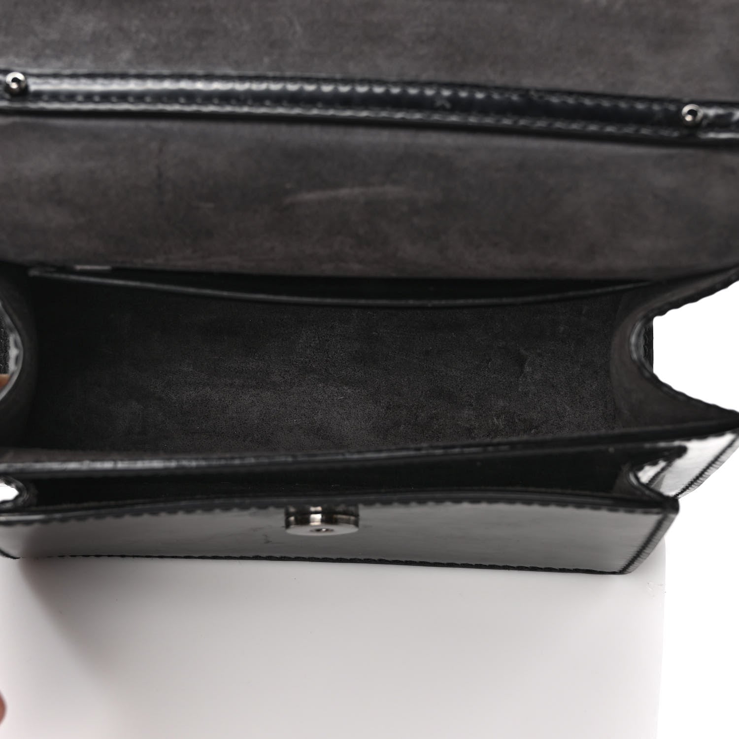 Jimmy Choo Patent Calfskin Madeline Chain Shoulder Bag Black 5 of 10