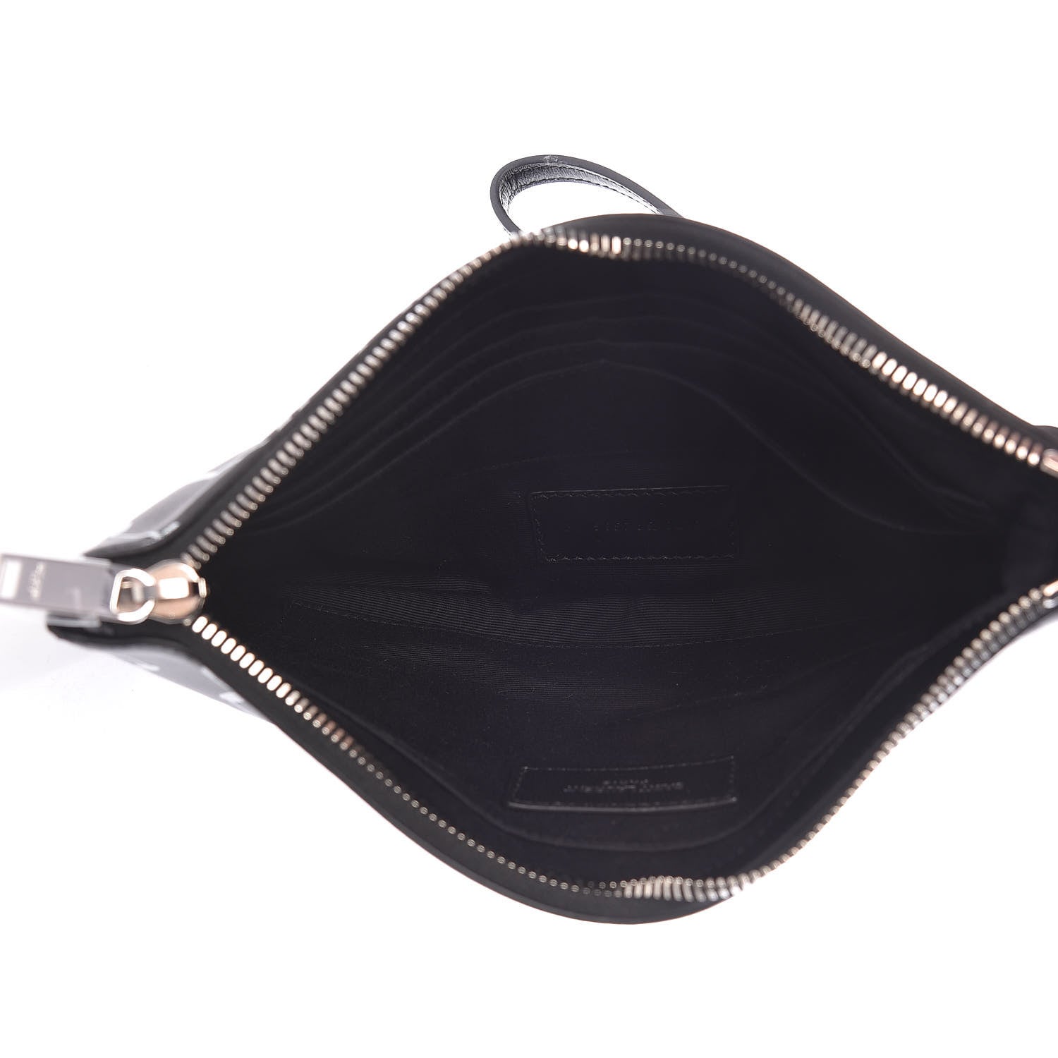 Saint Laurent Calfskin Musical Notes Zip Pouch Black 5 of 8