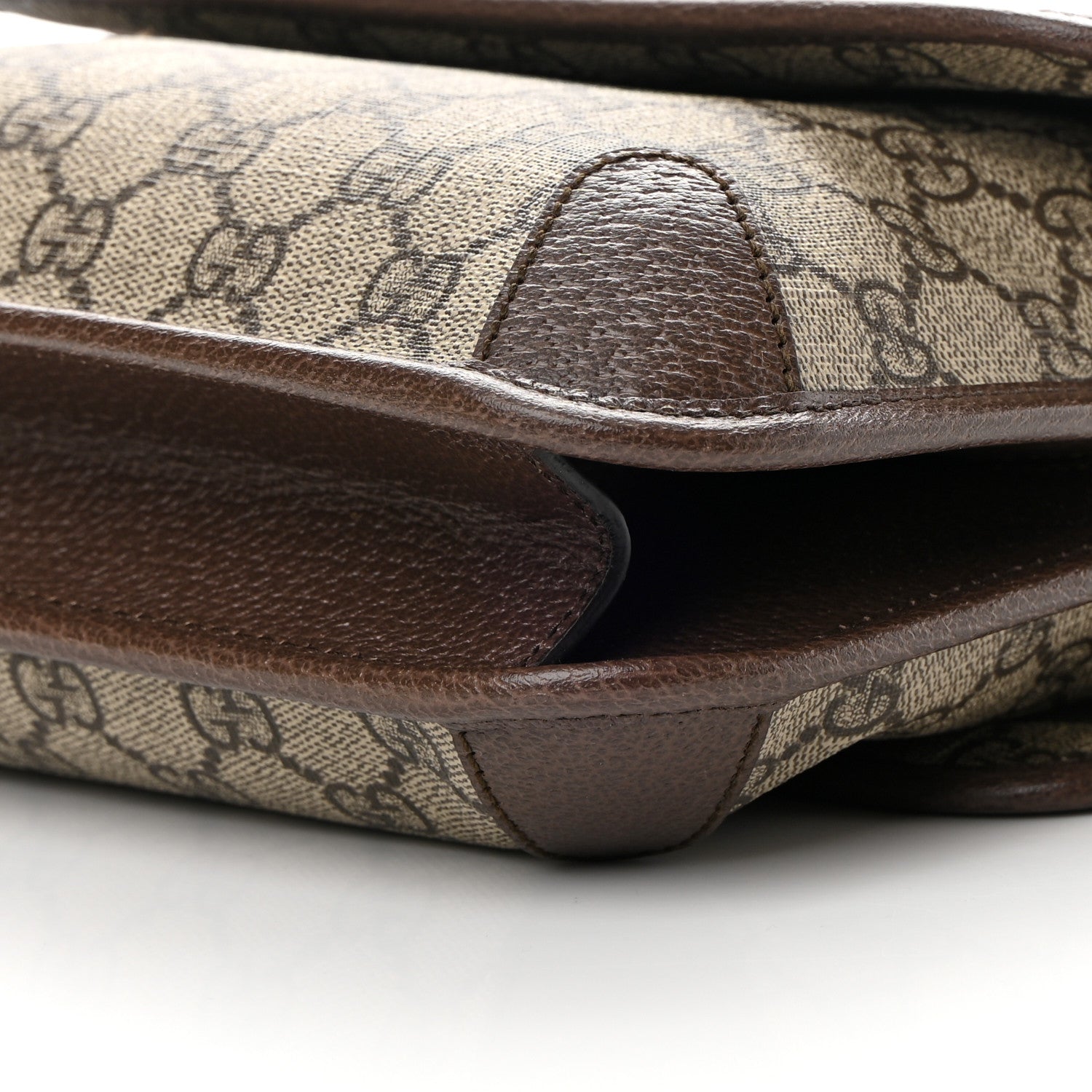 Gucci GG Supreme Monogram Web Small Neo Vintage Double Flap Messenger Bag Beige New Acero 12 of 13